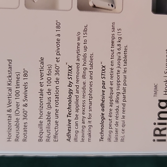 Brand NWT iRing Kickstand and hook support 2 in 1 black and silver New ❤️ my cat - Picture 10 of 12